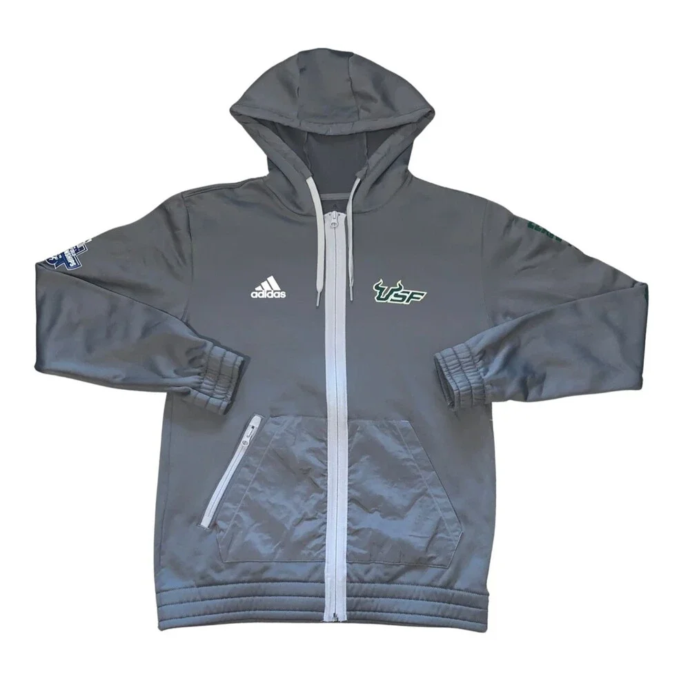 Adidas USF South Florida Bulls Hoodie Womens S Team Issued Full Zip NCAA Gray